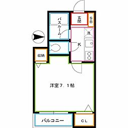 Luz321 1Kの間取図画像