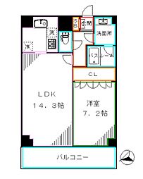 コンフォリア東中野DEUX 1LDKの間取図画像