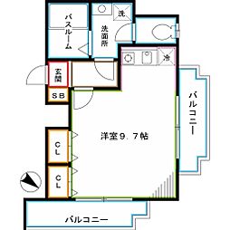 中野坂上かんよう荘 ワンルームの間取図画像