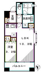 ダイナシティ新中野 1LDKの間取図画像