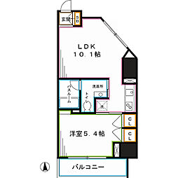 コンフォリア西新宿 1LDKの間取図画像