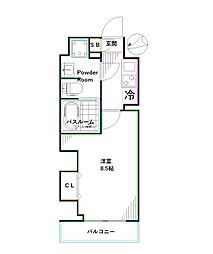 ジェノヴィア中野野方グリーンヴェール 1Kの間取図画像