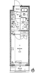 AXAS西新宿 1Kの間取図画像