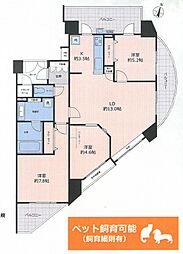 日神パレステージ府中 901 3LDKの間取り
