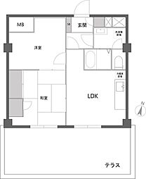 NK麹町コータース 2LDKの間取図画像