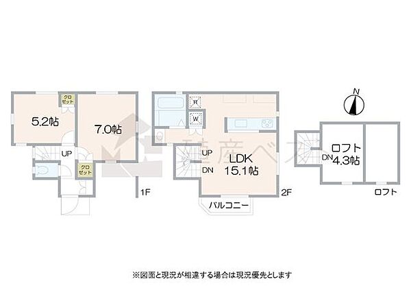 建物参考プラン建物価格：2000万円建物面積：61.96m2