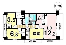 グランステイツ津島 3LDKの間取図画像