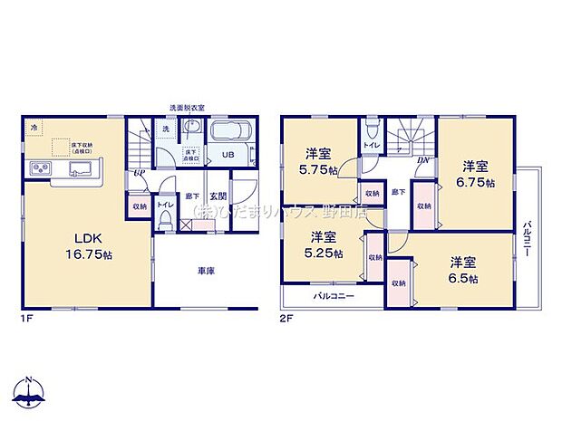 2階4部屋の間取りは、将来にお子様それぞれの子供部屋を設けられます！1階は家族団らんの空間♪2階はプライベート空間をしっかり確保した間取りです!(^^)!
