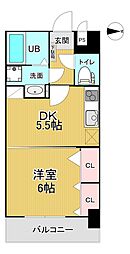 シーナリ江坂 1DKの間取図画像