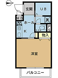 コムズハウス千里中央2 1Kの間取図画像
