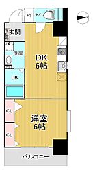 シーナリ江坂 1DKの間取図画像