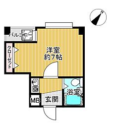 ザ・シティ御影 1Kの間取図画像