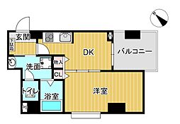 プロスパー江坂 1DKの間取図画像