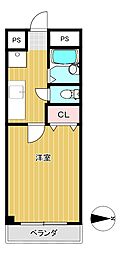 シャルマン草加 1Kの間取図画像