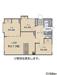アンビエント松崎B 3LDKの間取図画像