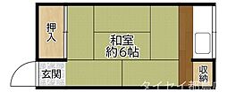 松葉荘 ワンルームの間取図画像