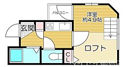 おおさか東線 JR野江駅 徒歩4分の賃貸アパート 2階1Kの間取り