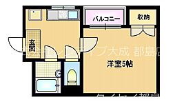 京阪本線 関目駅 徒歩4分の賃貸マンション 4階1Kの間取り