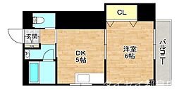 シルクルーム3番館 3階1DKの間取り