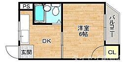 Osaka Metro谷町線 都島駅 徒歩10分の賃貸アパート 5階1DKの間取り