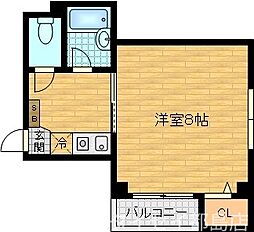 京阪本線 土居駅 徒歩8分の賃貸マンション 4階1Kの間取り