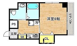エクセレント都島ノースコート 4階1Kの間取り