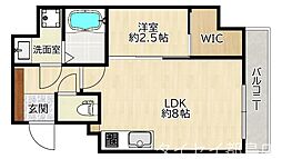 Osaka Metro谷町線 野江内代駅 徒歩9分の賃貸マンション 3階1LDKの間取り
