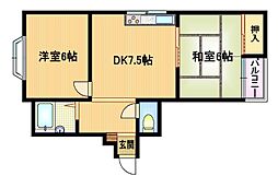 Osaka Metro谷町線 野江内代駅 徒歩6分の賃貸マンション 4階2DKの間取り
