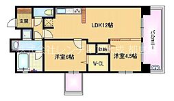 Osaka Metro長堀鶴見緑地線 京橋駅 徒歩3分の賃貸マンション 9階2LDKの間取り