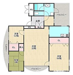 JR東西線 大阪城北詰駅 徒歩7分の賃貸マンション 11階3LDKの間取り