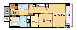 JR大阪環状線 桜ノ宮駅 徒歩2分の賃貸マンション 6階1LDKの間取り