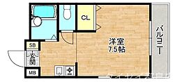 メゾンフレグランス 1Kの間取図画像