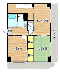 フロレアール都島 2LDKの間取図画像