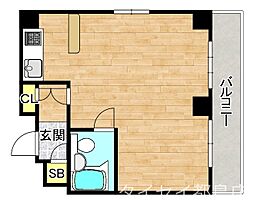 グランドールハタダ ワンルームの間取図画像