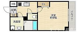 クレールソフィア都島 1Kの間取図画像