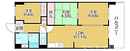都島グランドヴィラ 3LDKの間取図画像