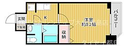 アドバンス大阪城エストレージャ 1Kの間取図画像