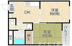 サウスアベニュー 1LDKの間取図画像