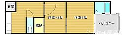 橘第1マンション 2Kの間取図画像