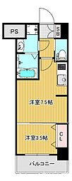 ExcellentKishibe 1DKの間取図画像