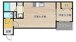 D・Mtown 1DKの間取図画像