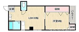 ハイム古屋2 1LDKの間取図画像