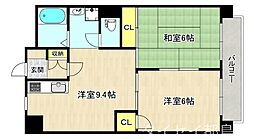 グロリア与力 2LDKの間取図画像
