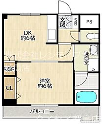平和ハイツ 1DKの間取図画像
