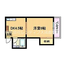 都島ニューハイツ 1Kの間取図画像