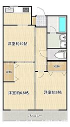 パラシオ名月 2LDKの間取図画像
