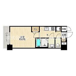 プレサンス野江内代ペルティエ 1Kの間取図画像