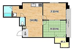 ネクストタカドノ 2DKの間取図画像