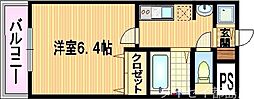 プレサンス城北公園アクアージュ 1Kの間取図画像