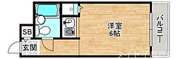 ワットハイム都島 ワンルームの間取図画像